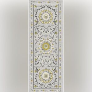 Ruggable Suzani Yellow Gray and Yellow Patterned Hallway Runner Rug 2.5x7